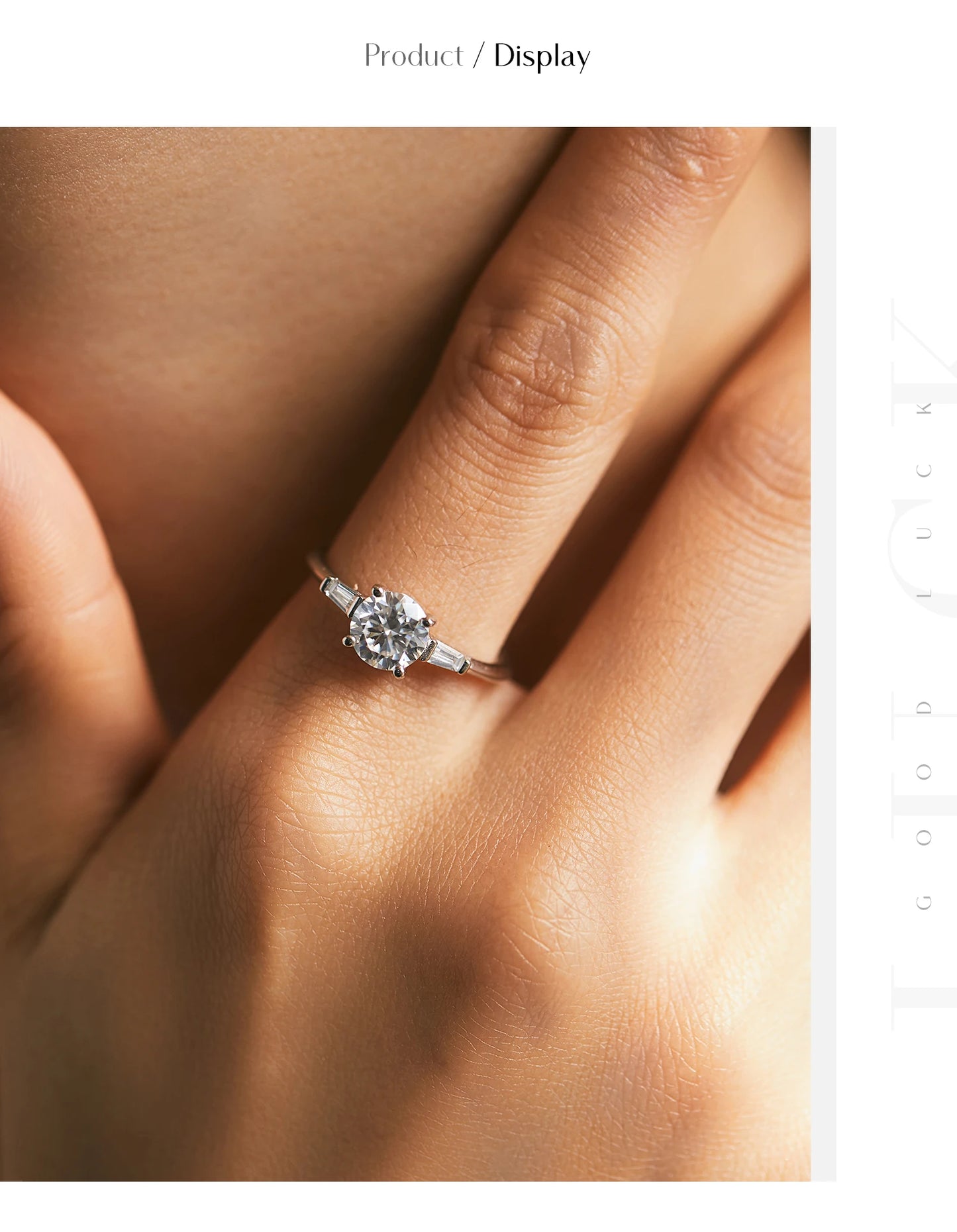 MODIAN 1.0CT Round Moissanite Ring D Color Lab Diamond Classic 925 Sterling Silver Wedding Engagement Band Jewelry For Women