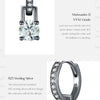 MODIAN 0.5Ct D Color Light Green Moissanite Swing Hoop Earrings 925 Sterling Silver Black Punk Ear Buckles for Women Jewelry