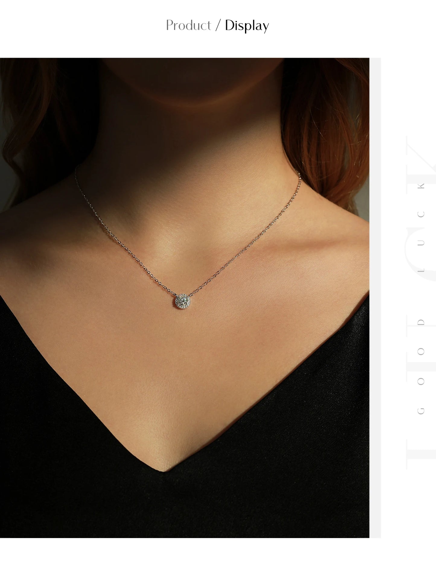 MODIAN 0.8 Carat D Color Classic Halo Moissanite Pendant Necklace 925 Sterling Silver Lab Diamond Wedding Jewelry For Women