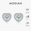 MODIAN Dazzling D Color Hearts Moissanite Halo Earrings 925 Sterling Silver Clasic Wedding Stud Earrings For Women Fine Jewelry