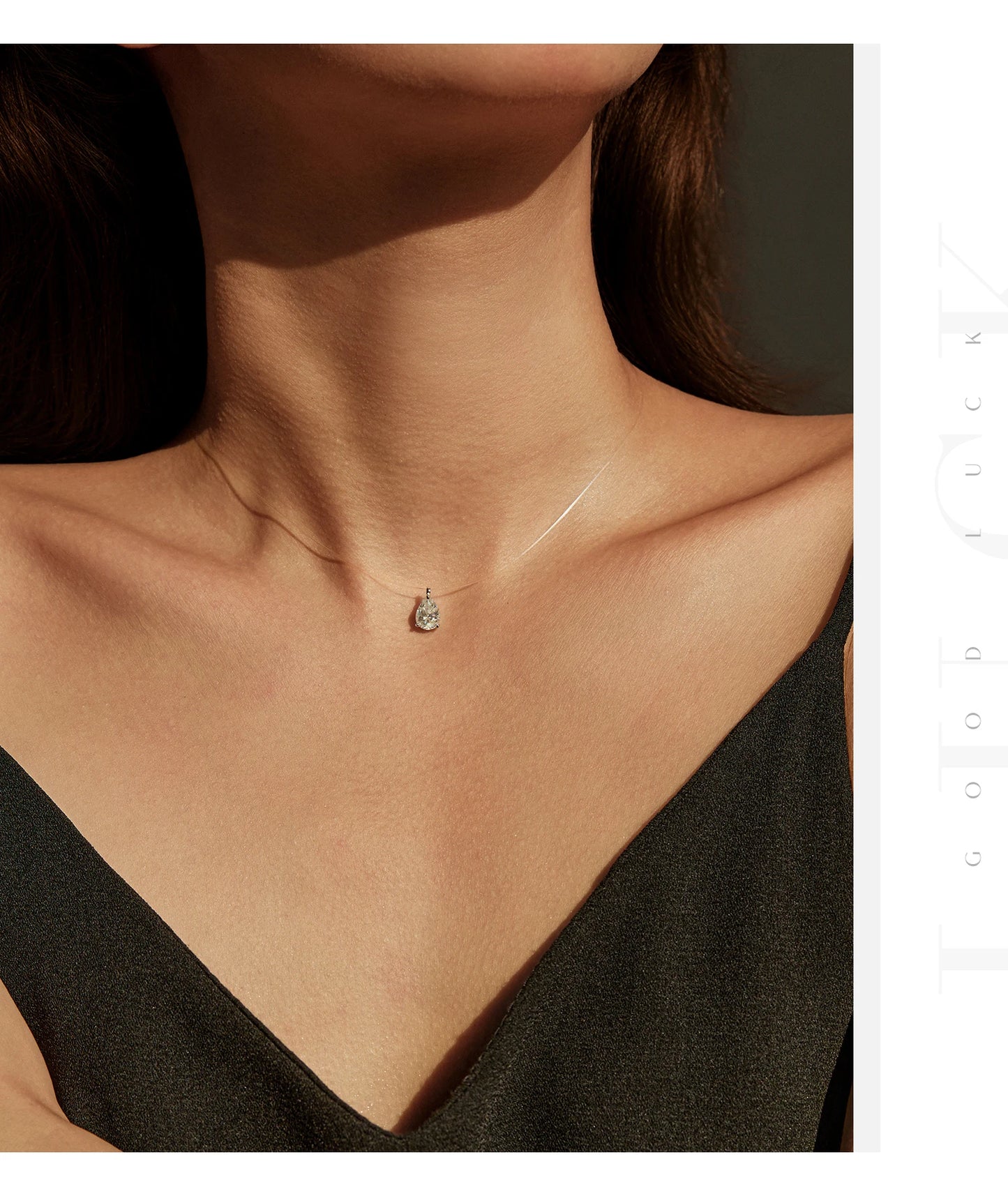 MODIAN 3 Styles Moissanite Necklace 925 Sterling Silver Simple Geometric Fishing Line Choker Necklaces For Women Fine Jewelry