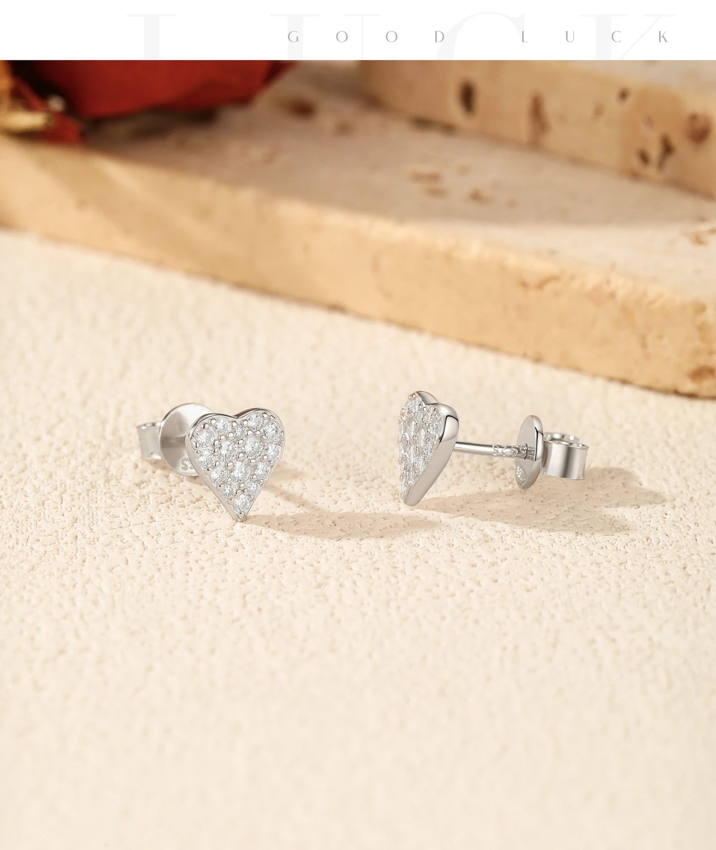 MODIAN D Color Moissanite Simple Daily Wear Ear Studs 925 Sterling Silver Heart Small Stud Earrings For Women Fine Party Jewelry