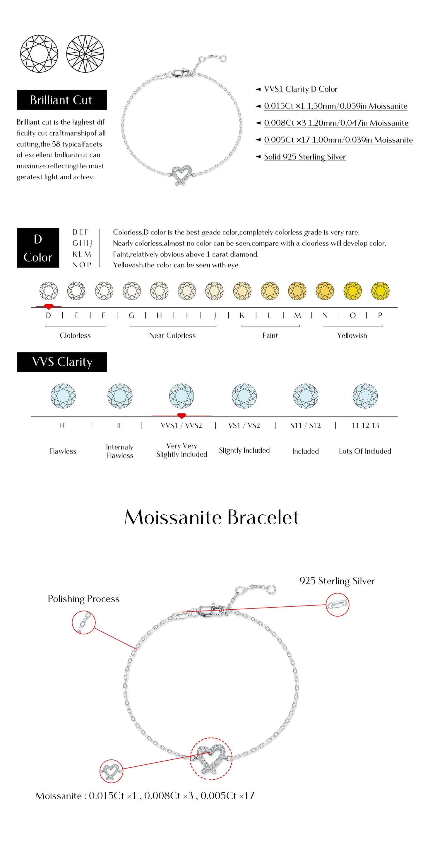 MODIAN Sparkle Moissanite Sets 925 Sterling Silver Sweet Irregular Heart Earrings Ring Bracelet Necklace For Women Jewelry Sets