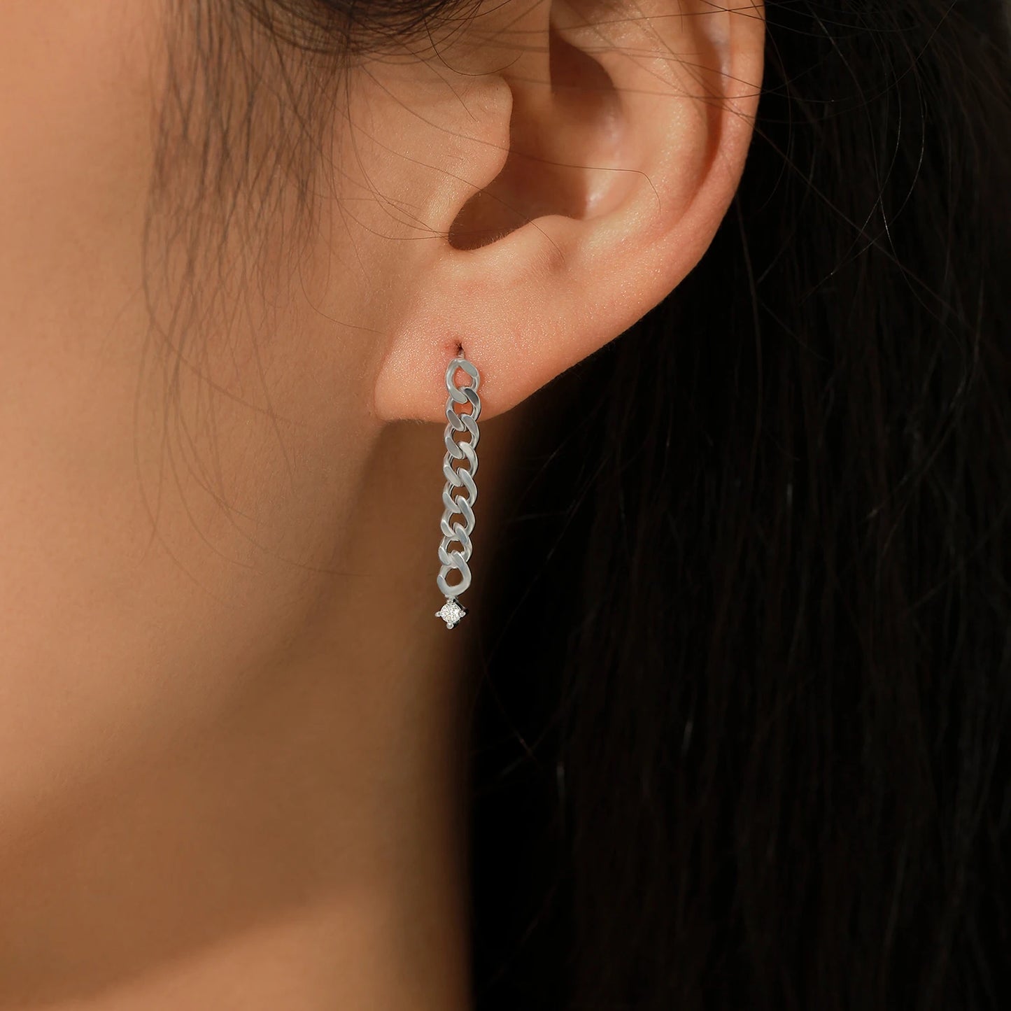 MODIAN D Color Moissanite Link Chain Stud Earrings 925 Sterling Silver Exquisite Trendy Earrings For Women Vacation Fine Jewelry