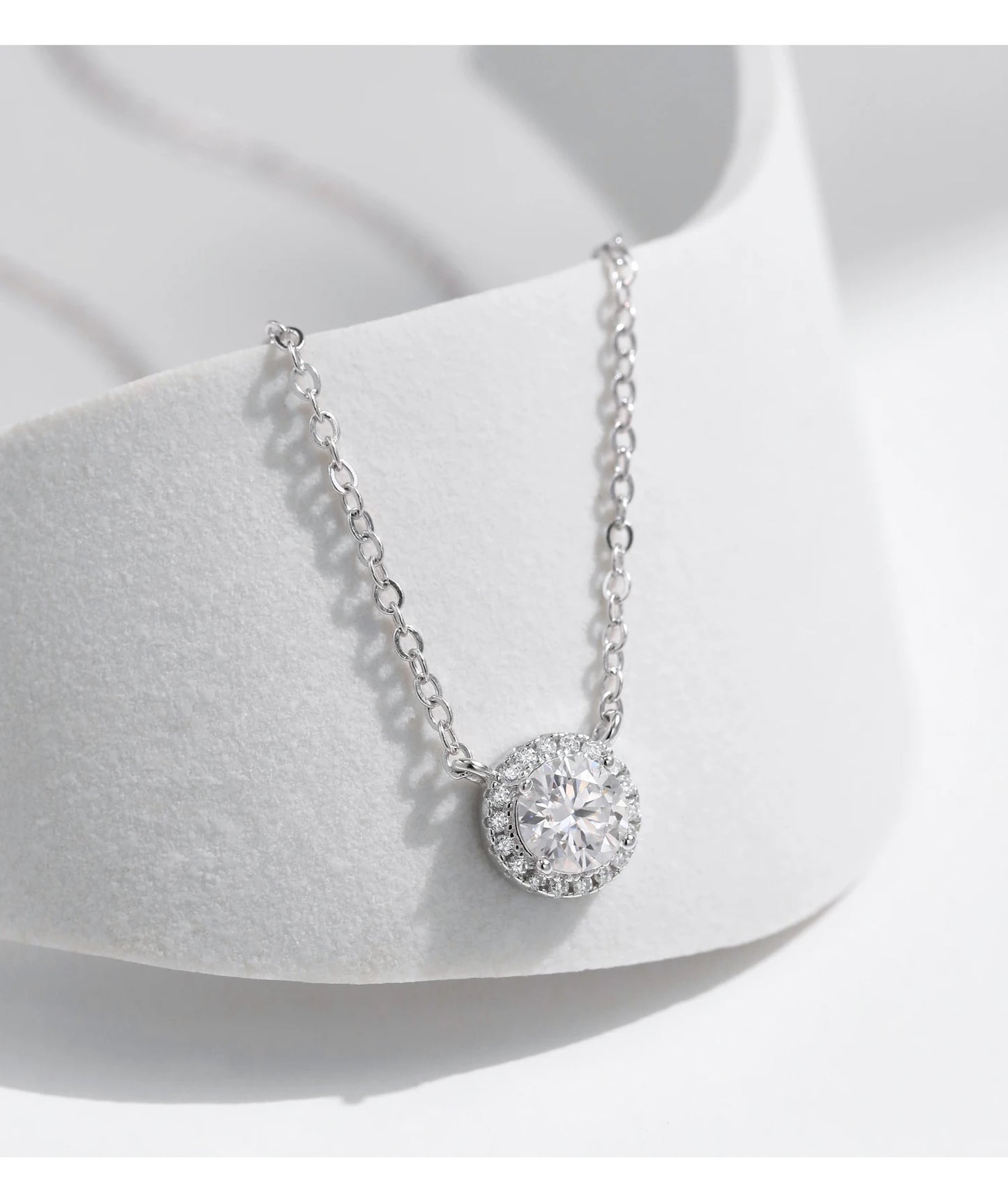 MODIAN Moissanite 925 Sterling Silver Fashion Luxury Round Necklace Stud Earrings Ring For Women Wedding Fine Jewelry Se