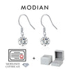 MODIAN 1CT D Color Sparkling Moissanite Hook Earrings 925 Sterling Silver Round Sway Dangle Earrings For Women Fine Jewelry
