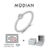 MODIAN Bezel Setting Moissanite Ring 925 Sterling Silver Beads Trendy Stackable Finger Rings For Women Lab Diamond Jewelry