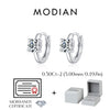 MODIAN 1CT/2CT D Color Moissanite Ear Buckle 925 Sterling Silver Classic Round Hoop Earrings For Women Fine Wedding Jewelry