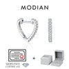 MODIAN D Color Moissanite Ear Buckle 925 Sterling Silver Fashion Heart Sparkle Hoop Earrings For Women Party Fine Jewelry
