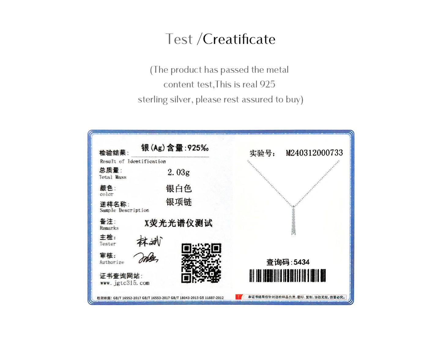 MODIAN Minimalist D Color Moissanite Necklace Prong Setting Lab Diamond For Women 925 Sterling Silver Pendant Necklace Jewelry