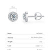MODIAN 1.00CT Moissanite Earrings For Women 925 Sterling Silver Classic Round Prong Setting D Color Lab Diamonds Wedding Jewelry