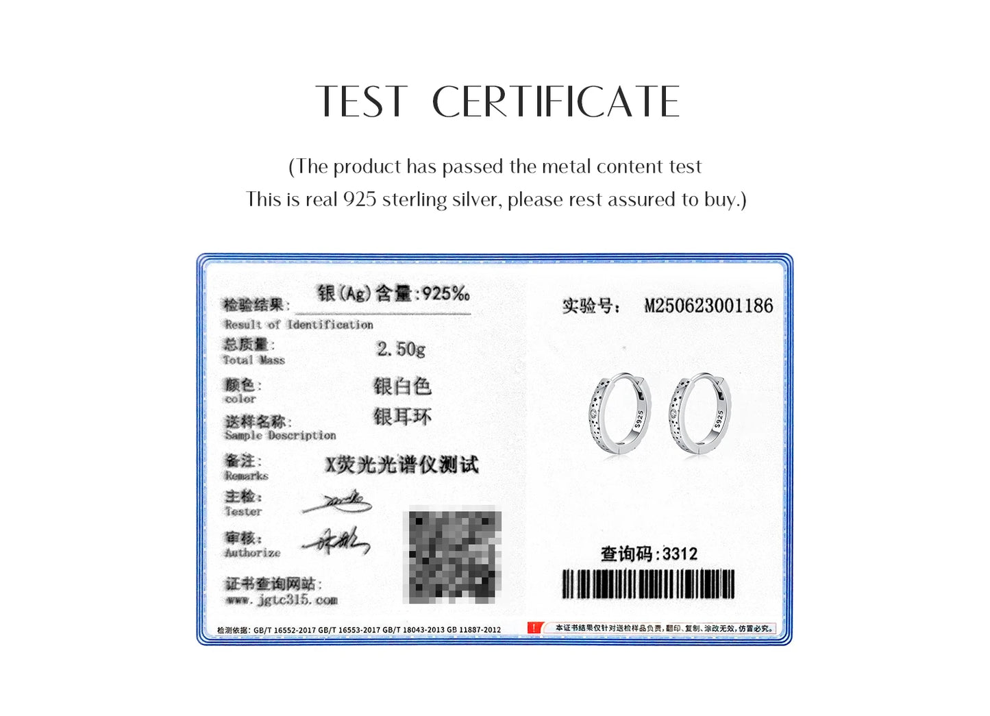 MODIAN D Color Moissanite Ear Buckles 925 Sterling Silver Sparkle Retro Hollow Stars Hoop Earrings For Women Fine Jewelry