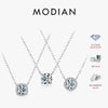 MODIAN Square & Round Halo Moissanite 925 Sterling Silver Pendant Necklace D Color VVS1 Lab Diamond Necklace For Women Jewelry