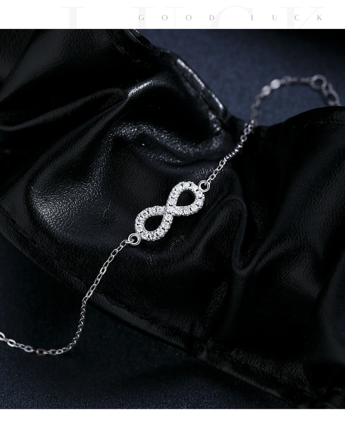 MODIAN D Color Moissanite Lab Created Diamond Bracelet 925 Sterling Silver Romantic Exquisite Infinity Love For Women Jewelry