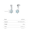MODIAN D Color VVS1 Round Teal Moissanite Ear Climbers 925 Sterling Silver Luxury Trendy Stud Earrings For Women Fine Jewelry
