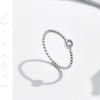 MODIAN Bezel Setting Moissanite Ring 925 Sterling Silver Beads Trendy Stackable Finger Rings For Women Lab Diamond Jewelry