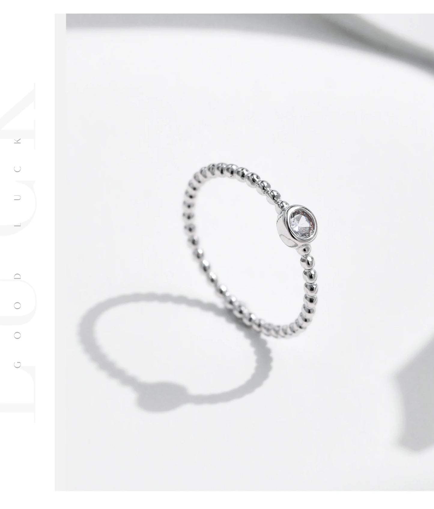 MODIAN Bezel Setting Moissanite Ring 925 Sterling Silver Beads Trendy Stackable Finger Rings For Women Lab Diamond Jewelry