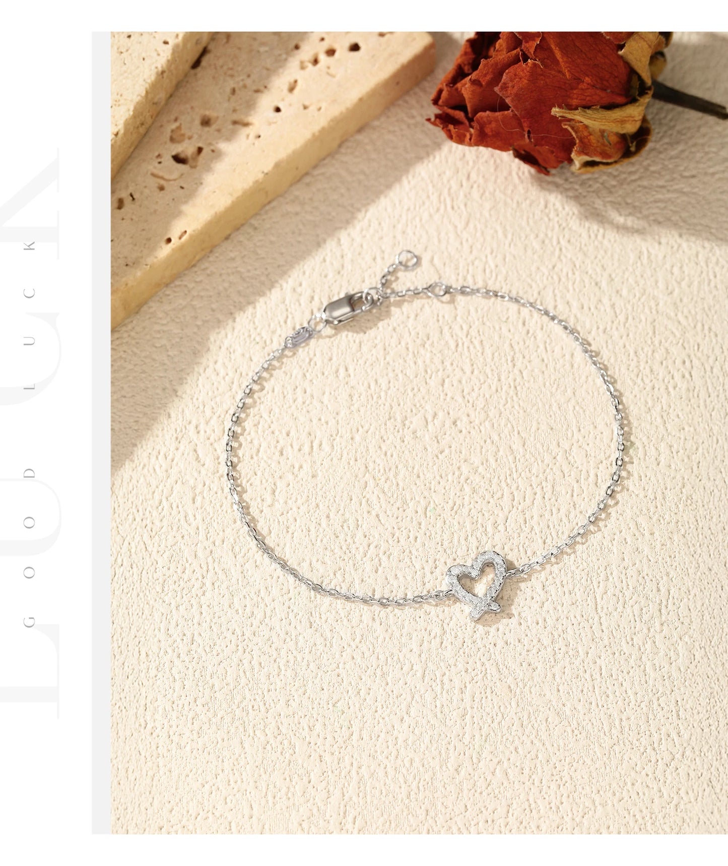 MODIAN D Color Moissanite 925 Sterling Silver Sweet Romantic Irregular Heart Link Chain Bracelet For Women Fine Jewelry