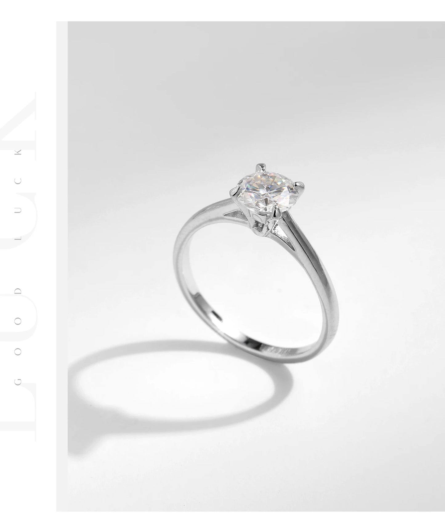 MODIAN 1CT D Color Round High Quality Moissanite Ring For Women 925 Sterling Silver Romantic Wedding Engagement Band Jewelry