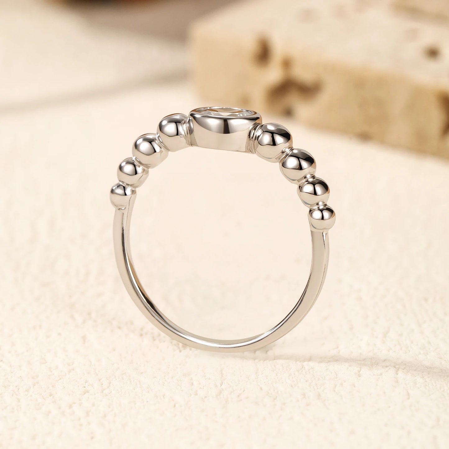 MODIAN 0.5Ct VVS1 Moissanite Rings 925 Sterling Silver Fashion Stackable Finger Ring For Women Wedding Anniversary Jewelry