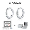 MODIAN D Color Sparkling Moissanite Earrings 925 Sterling Silver Classic Shining Circle Hoop Earrings For Women Fine Jewelry