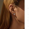 MODIAN Sparkling D Color Moissanite Halo Earrings 925 Sterling Silver Classic Stud Earrings For Women Wedding Fine Jewelry Gift