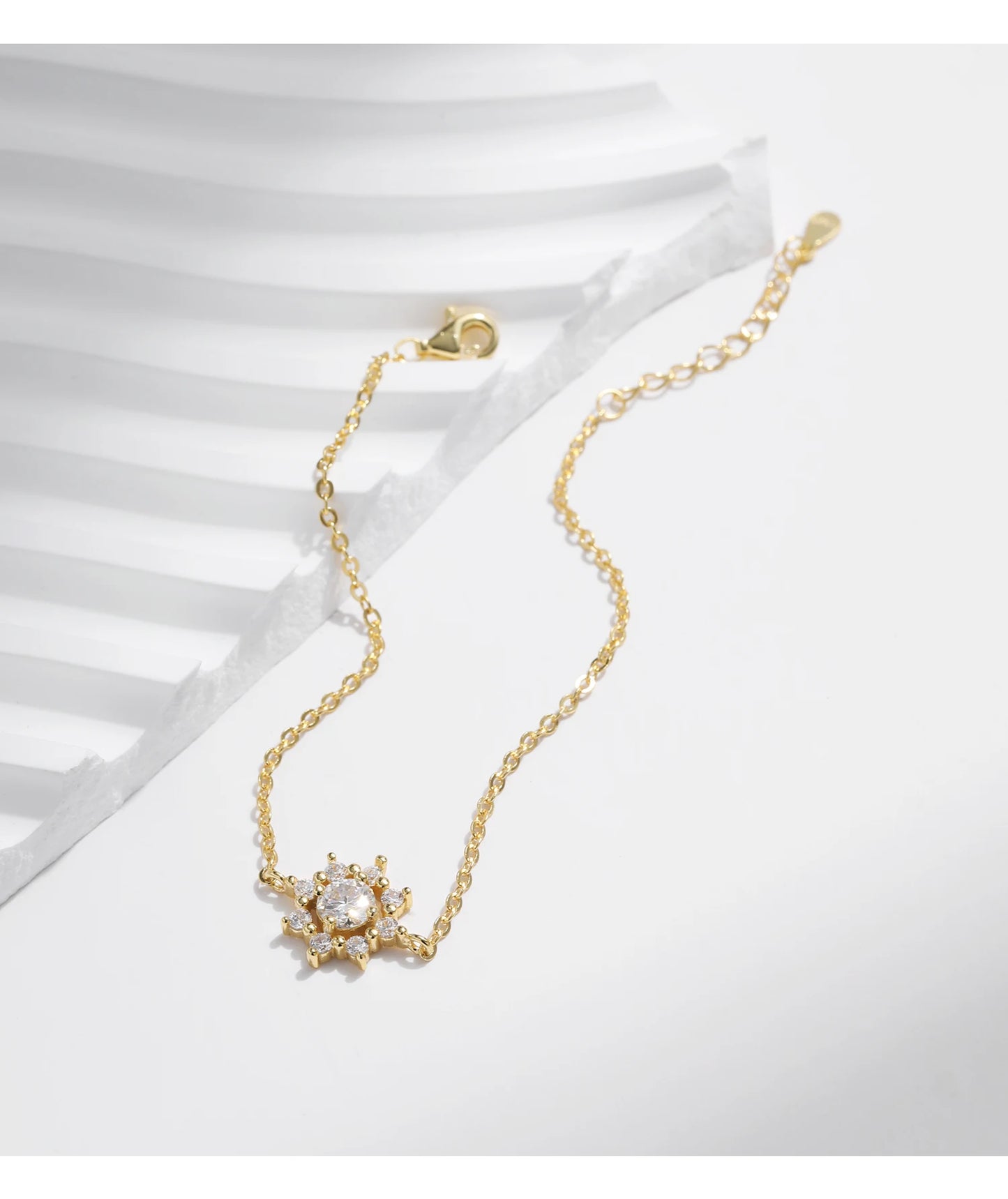 MODIAN D Color Moissanite 925 Sterling Silver Exquisite Snowflake Link Chain Pendant Necklace Bracelet For Women Jewelry Set