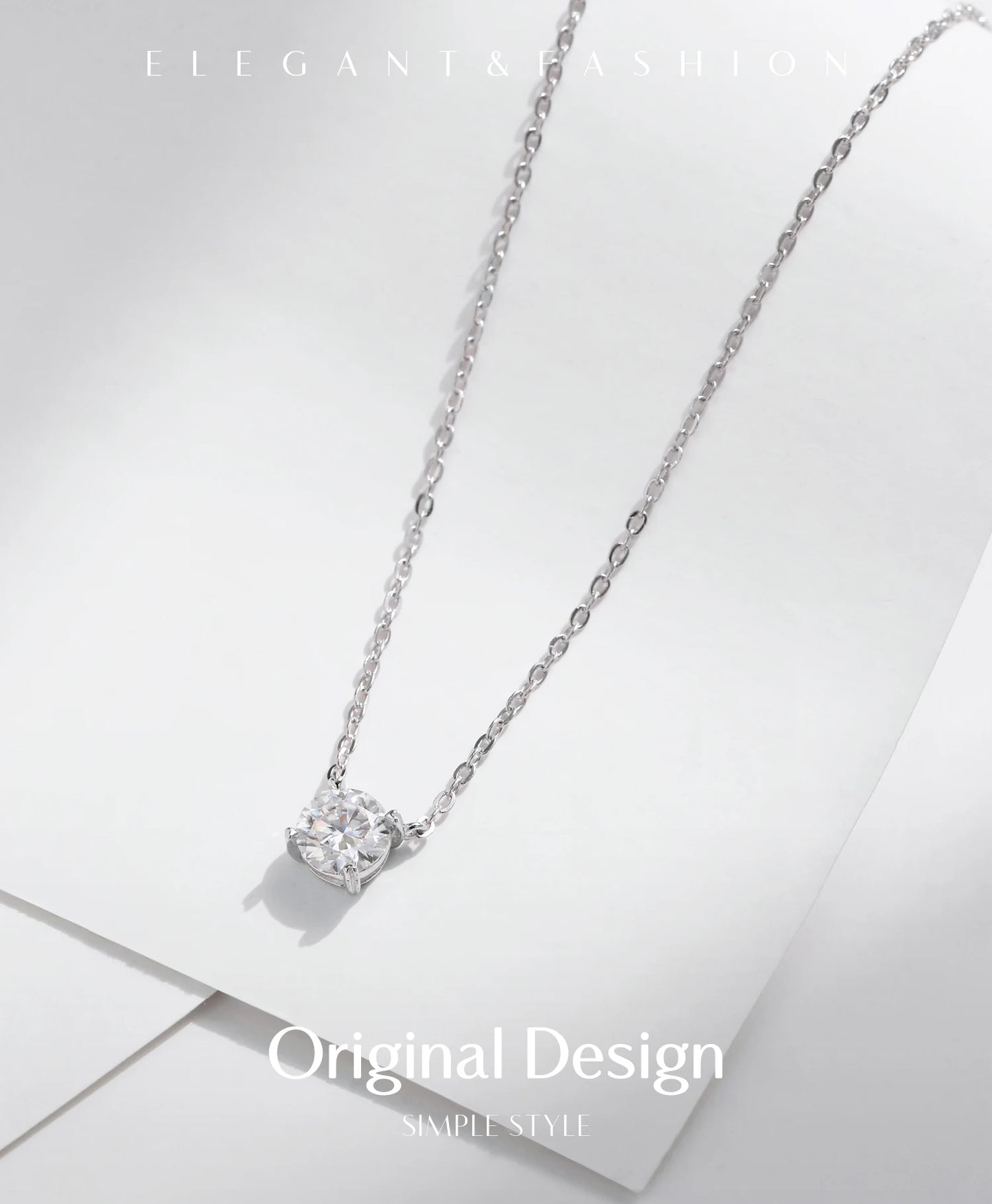 MODIAN Moissanite Pendant Necklace D Color 0.8CT Lab Diamond For Women Wedding Engagement 925 Sterling Silver Fine Jewelry Gift