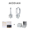 MODIAN 1.0CT D Color Moissanite Hoop Earrings 925 Sterling Silver Luxury Buckle Earrings For Women Wedding Fine Jewelry Gifts