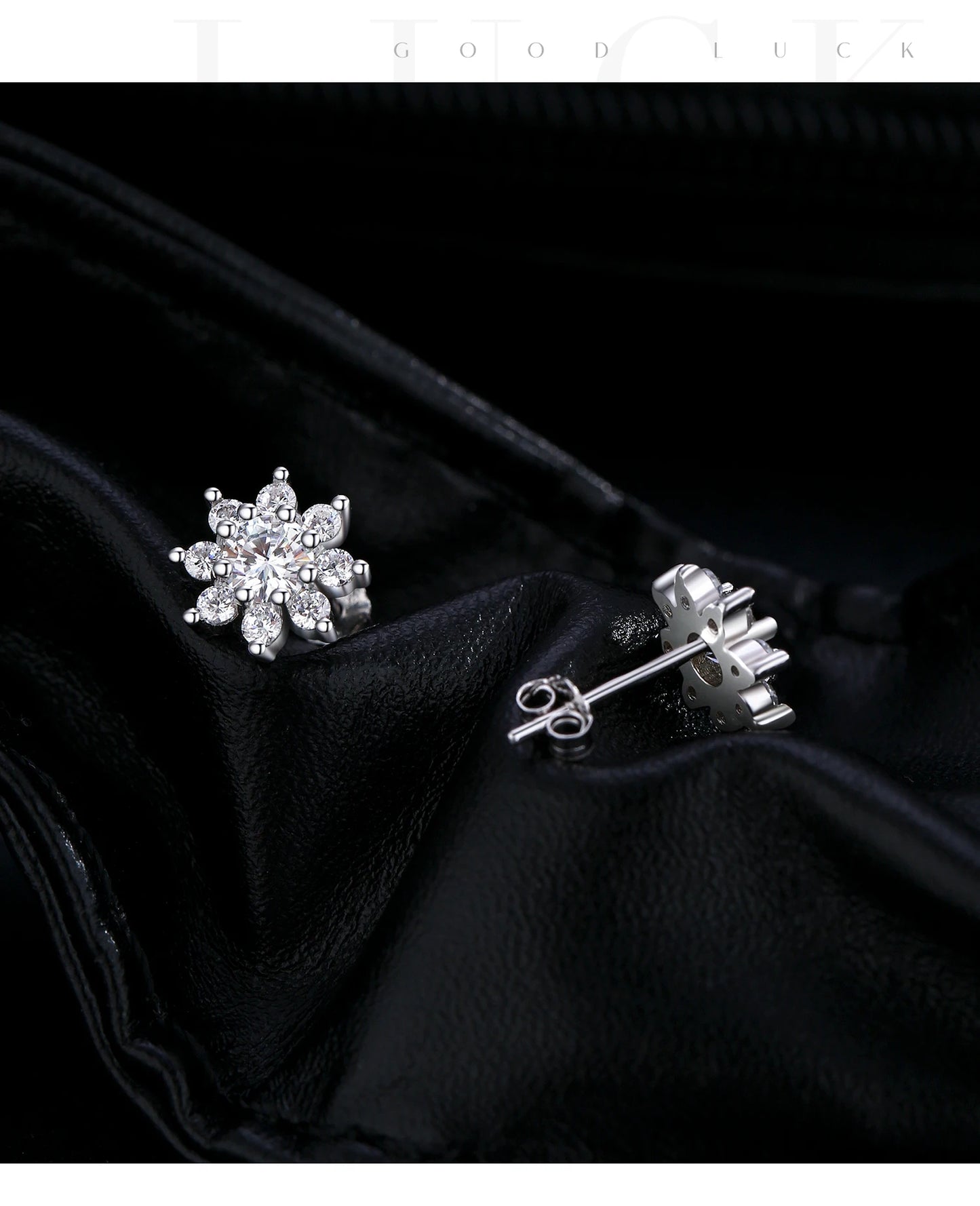 MODIAN Sparkling VVS1 D Color Moissanite Stud Earrings 925 Sterling Silver Classic Flowers Earrings For Women Fine Jewelry Gift