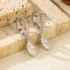 MODIAN 0.5Ct D Color Rhombic Moissanite Ear Buckles 925 Sterling Silver Luxury Shiny Hoop Earrings for Women Wedding Jewelry