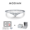 MODIAN Simple Eternity Moissanite Ring 925 Sterling Silver Sparkling Simple Thin Wedding Band Rings For Women Fine Jewelry Gift