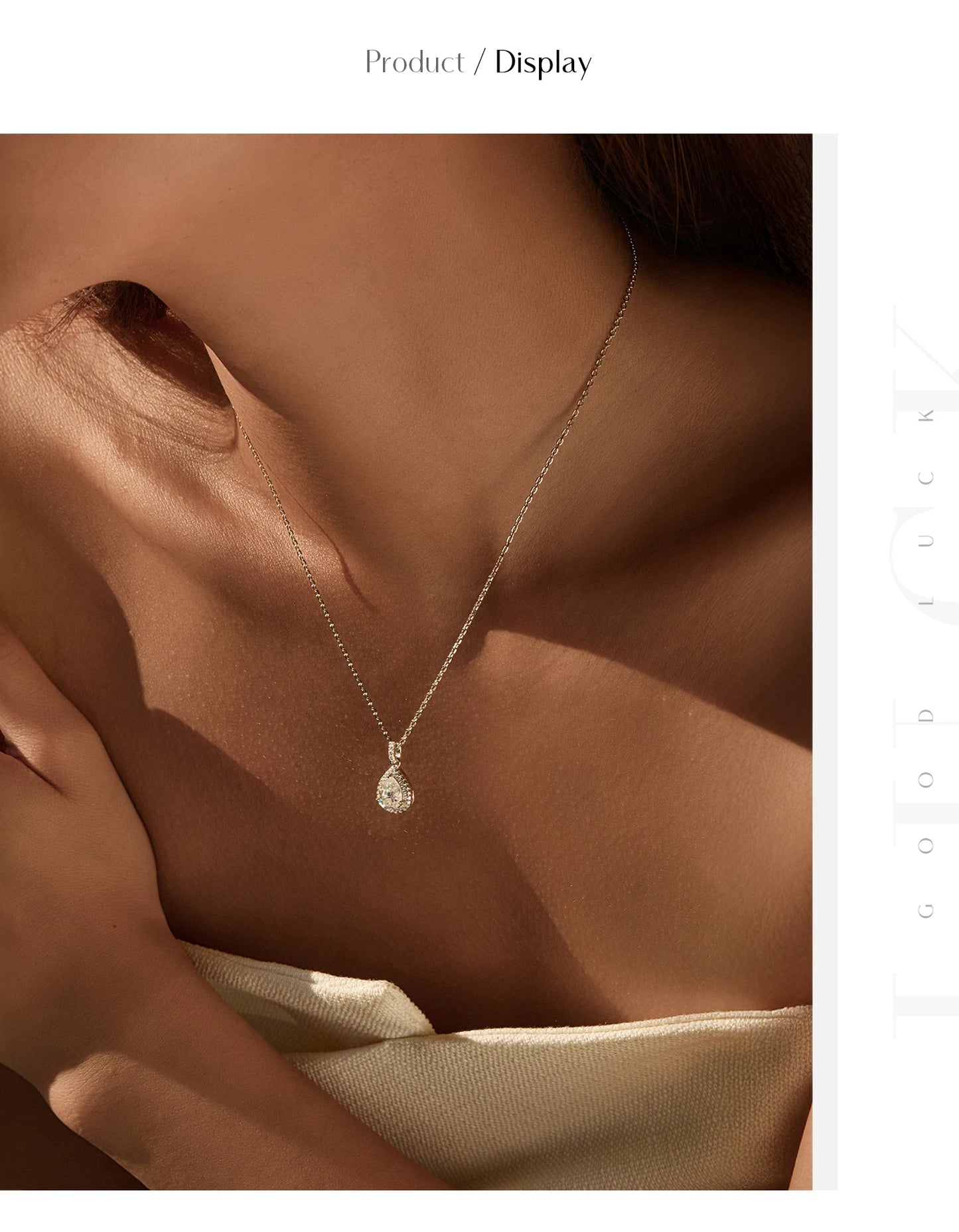 MODIAN 1.2CT Water Drop Moissanite Wedding Necklaces 925 Sterling Silver Exquisite Pendant Necklace For Women Statement Jewelry