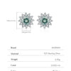MODIAN 1CT Green Moissanite Classic Halo Earrings 925 Sterling Silver Sparkling Sun Stud Earrings For Women Party Fine Jewelry