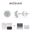 MODIAN 1.00CT Moissanite Earrings For Women 925 Sterling Silver Classic Round Prong Setting D Color Lab Diamonds Wedding Jewelry