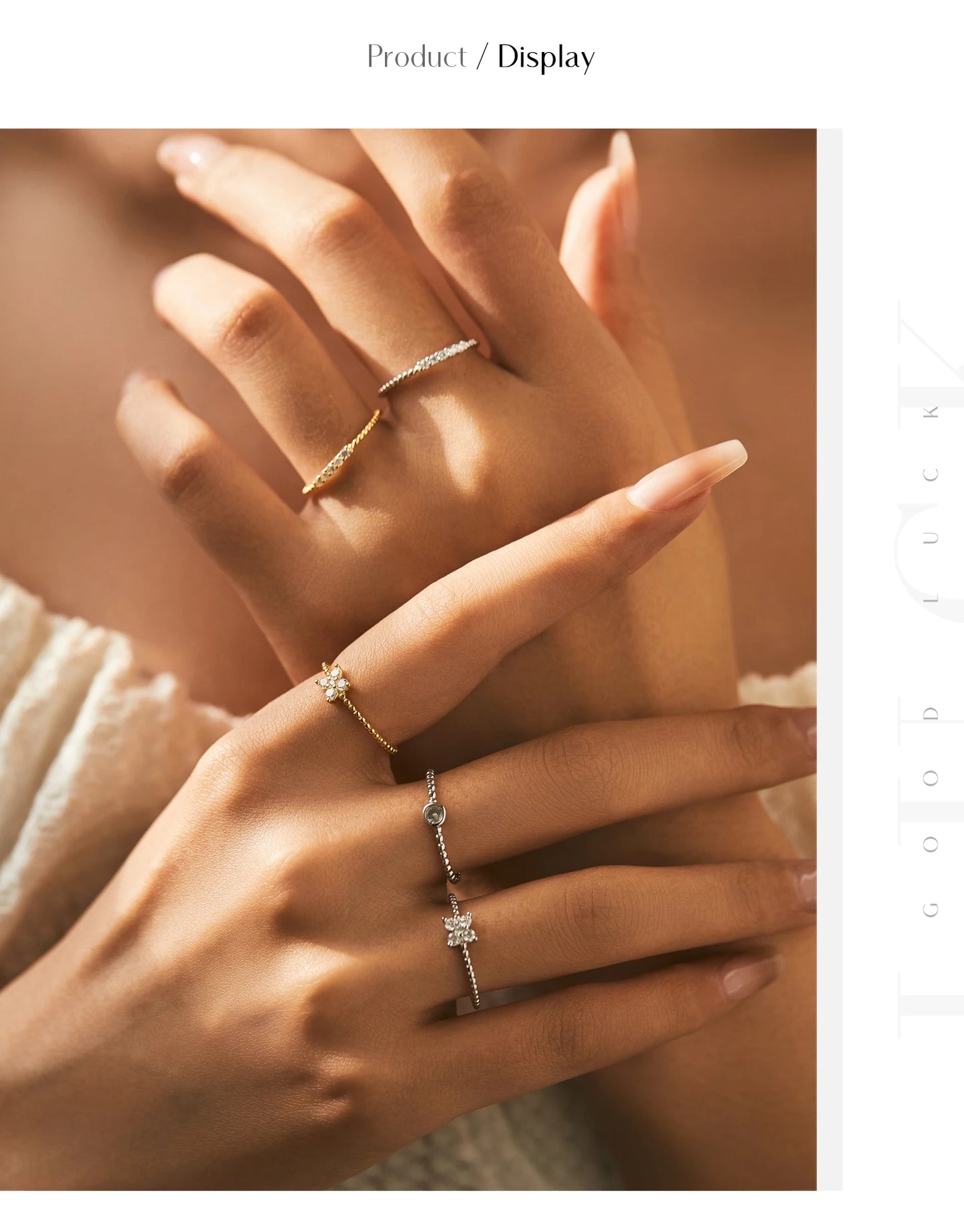 MODIAN D Color Stackable Moissanite Ring 925 Sterling Silver Beads Sparkling Trendy Rings For Women Party Vacation Jewelry