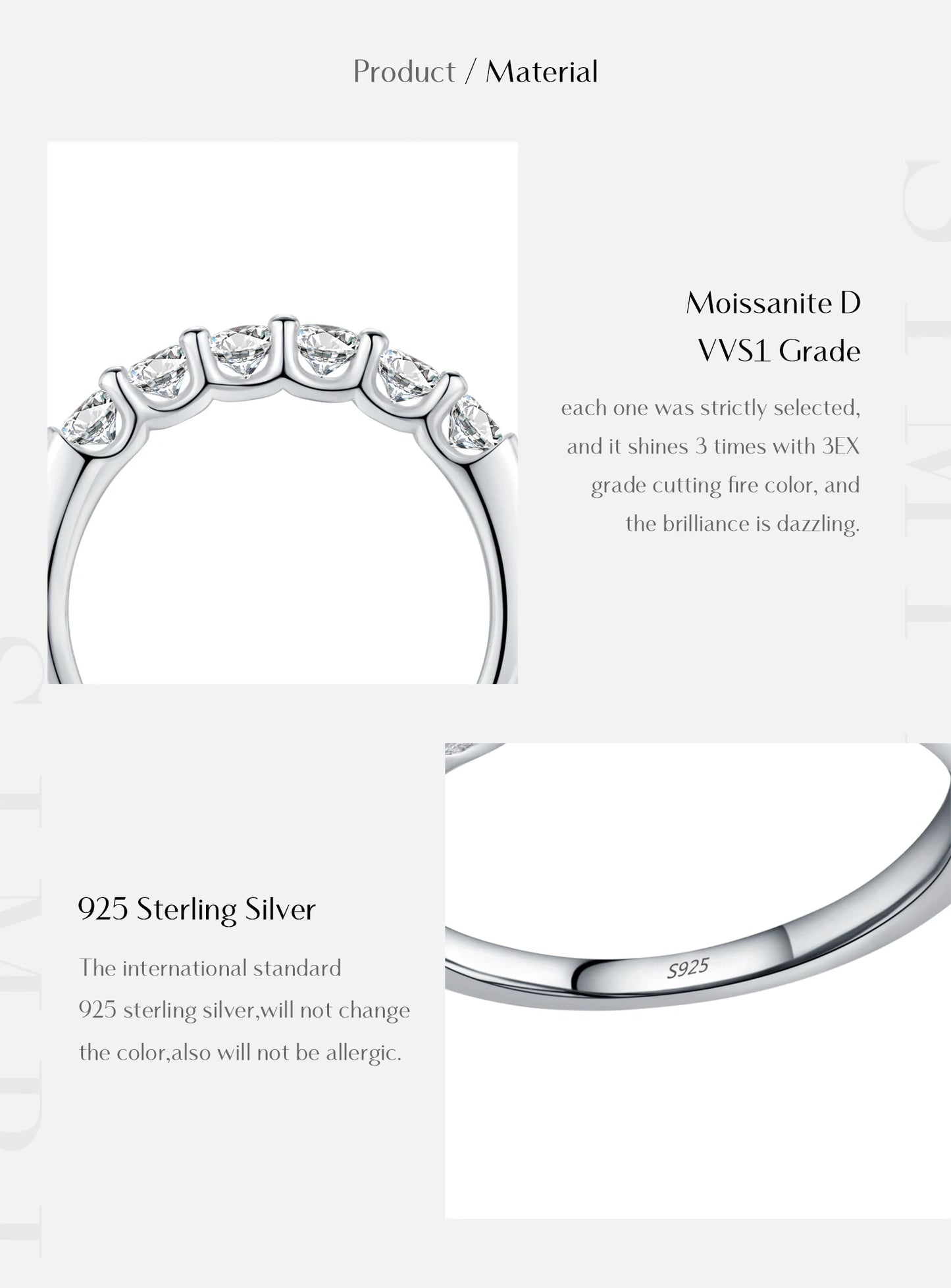 MODIAN D Color Moissanite 925 Sterling Silver Luxury Sparkle Geometric Hoop Earrings Ring For Women Wedding Fine Jewelry Set