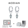 MODIAN 0.5Ct D Color Rhombic Moissanite Ear Buckles 925 Sterling Silver Luxury Shiny Hoop Earrings for Women Wedding Jewelry