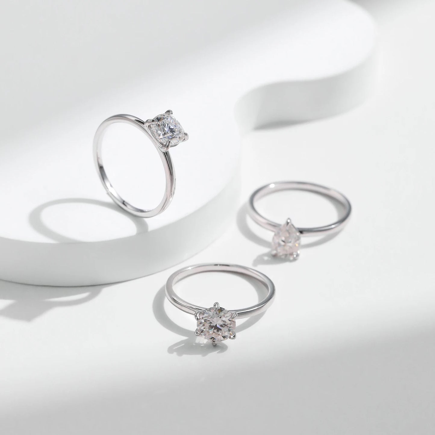 MODIAN Pear Round Square Moissanite Ring 925 Sterling Silver Wedding D Color Lab Created Diamond Rings For Women Fine Jewelry