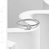MODIAN D Color Round Moissanite Lab Diamond Rings 925 Sterling Silver Simple Classic Beads Stackable Ring For Women Jewelry