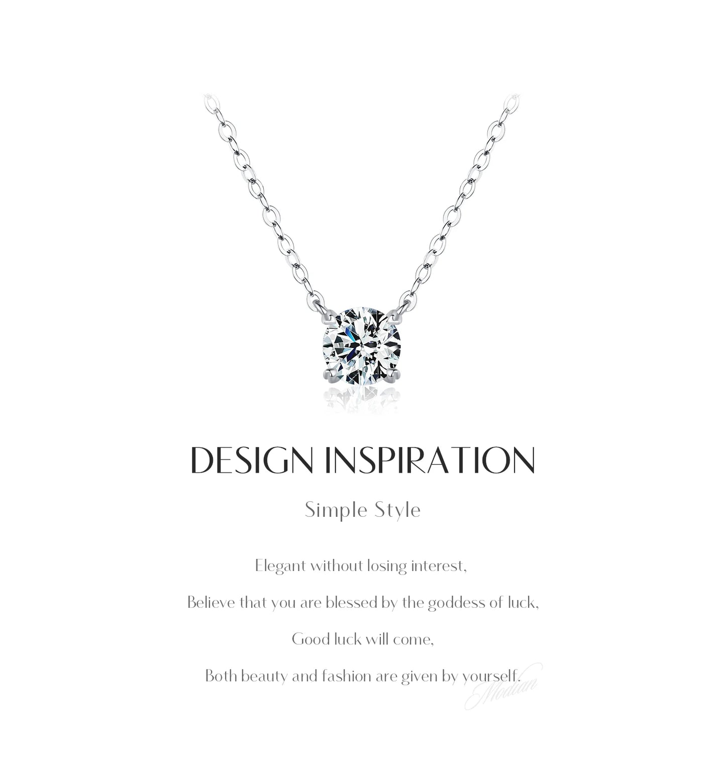 MODIAN Moissanite Pendant Necklace D Color 0.8CT Lab Diamond For Women Wedding Engagement 925 Sterling Silver Fine Jewelry Gift