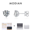MODIAN D Color 1CT Moissanite Earrings 925 Sterling Silver Sparkling Three Prong Setting Stud Earrings For Women Wedding Jewelry