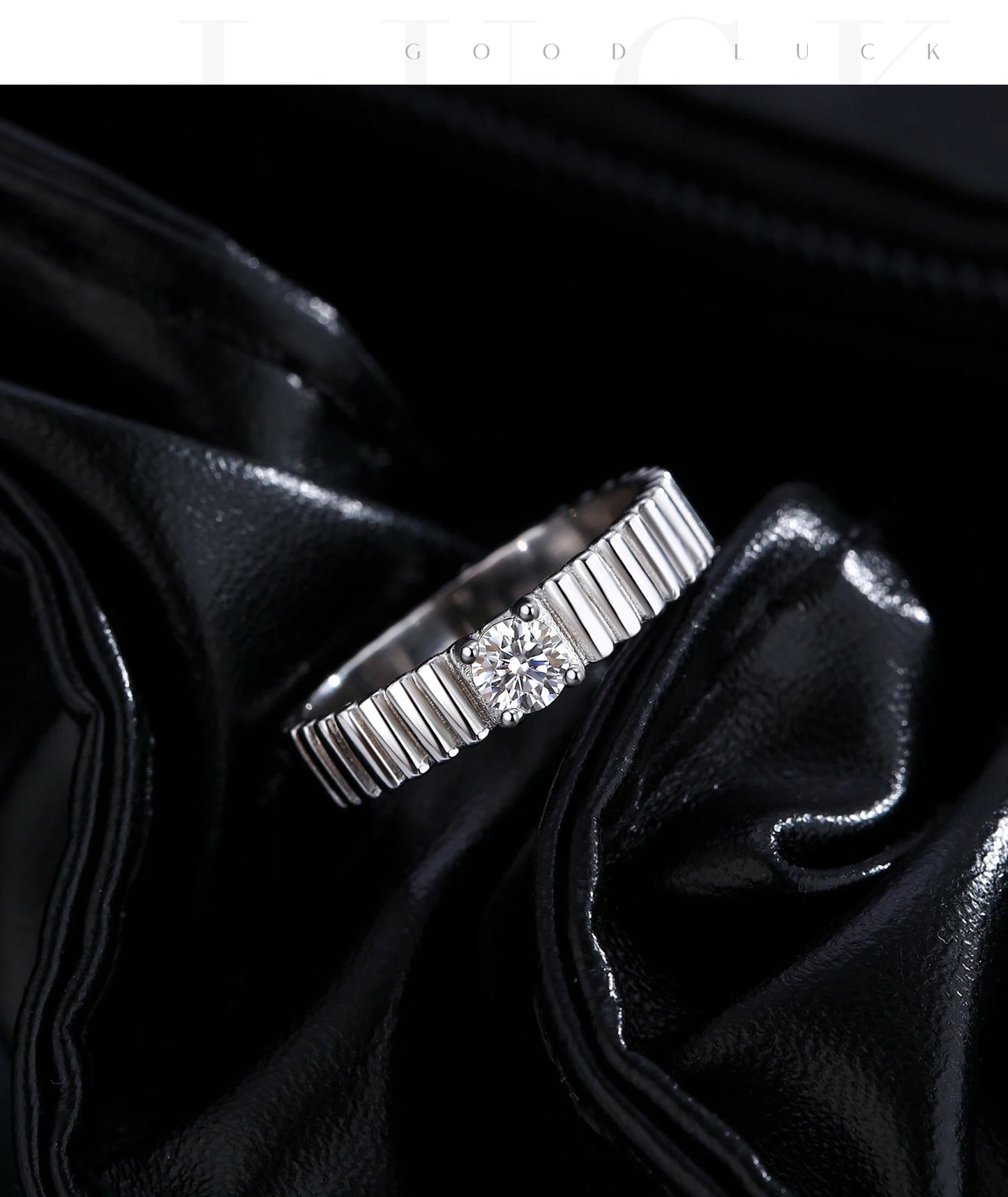 MODIAN D Color Moissanite Ring 925 Sterling Silver Trendy  Wide Eternal Stackable Finger Rings For Women Unisex Fine Jewelry