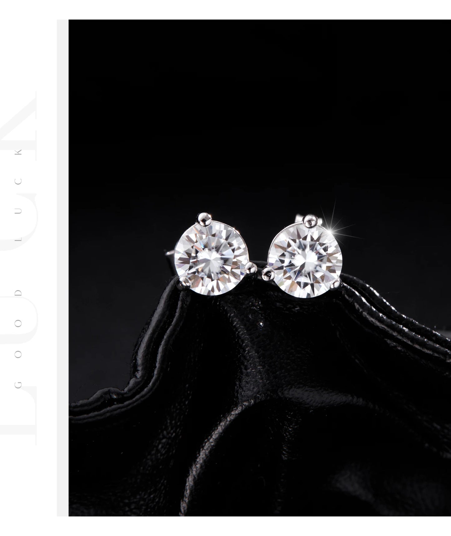 MODIAN D Color 1CT Moissanite Earrings 925 Sterling Silver Sparkling Three Prong Setting Stud Earrings For Women Wedding Jewelry
