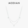 MODIAN Pear Shape Moissanite Pendant Necklace 925 Sterling Silver Double Layer Necklaces For Women Luxury Wedding Jewelry