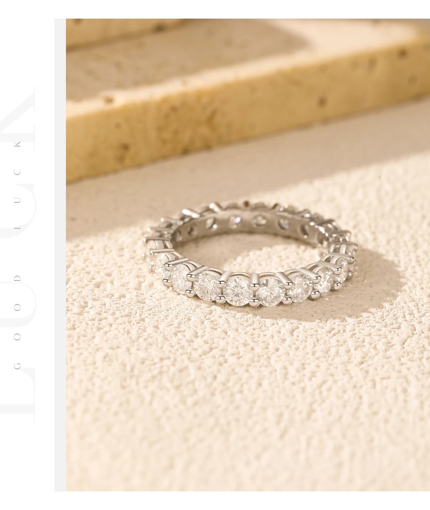 MODIAN Dazzling D Color Moissanite Eternity Band Rings 925 Sterling Silver Luxury Stackable Fashion Ring For Women Fine Jewelry