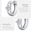 MODIAN Round Moissanite Ear Buckles Lab Diamond 925 Sterling Silver Engagement & Wedding Hoop Earrings for Women Jewelry Gifts