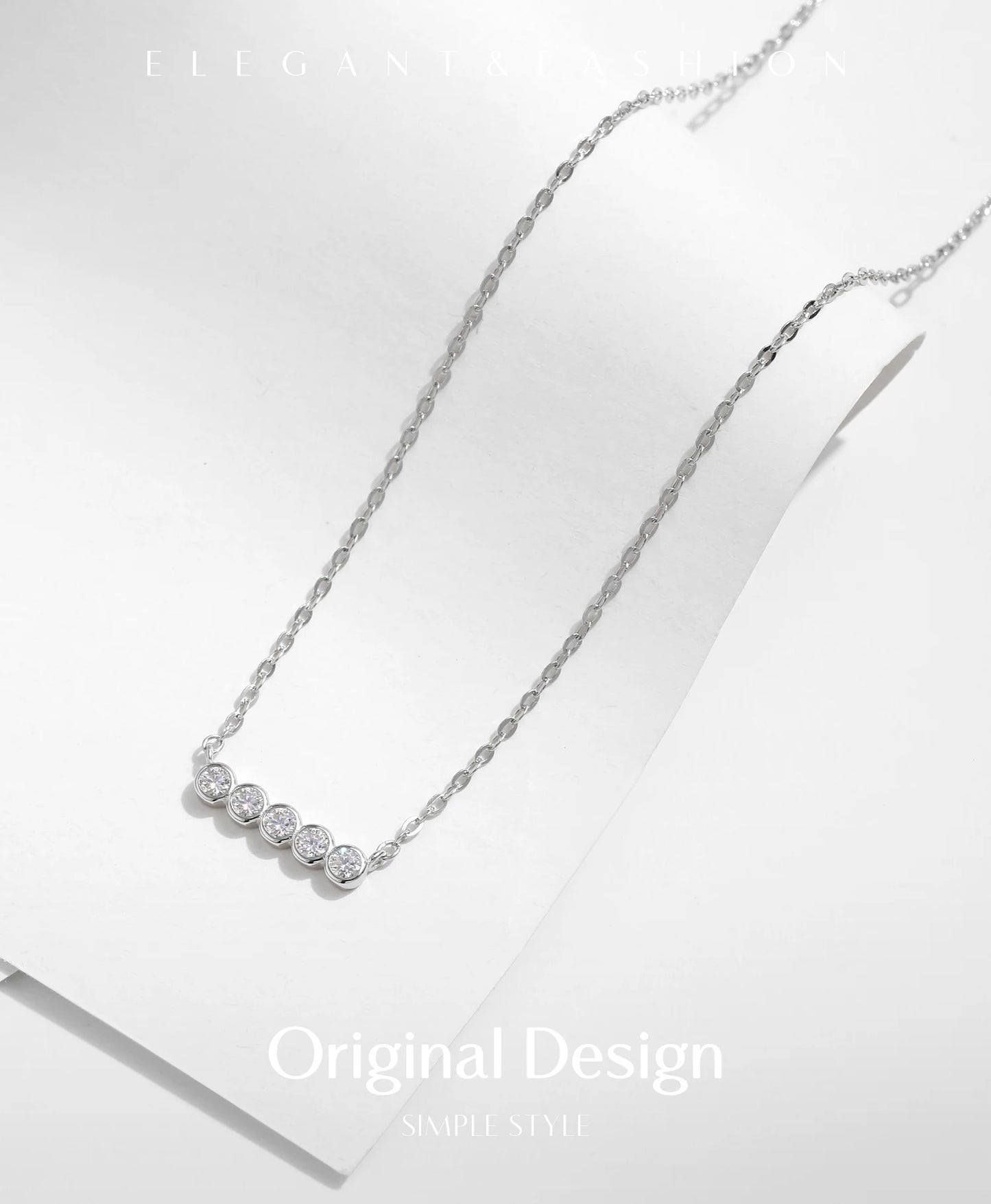 MODIAN D Color Moissanite 925 Sterling Silver Stackable Pendant Necklaces Lab Diamond Link Chain Jewelry For Women Luxury Gift