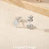 MODIAN Sparkling Rhombus Moissanite Ear Studs 925 Sterling Silver Trendy Stackable Stud Earrings For Women Daily OL Fine Jewelry