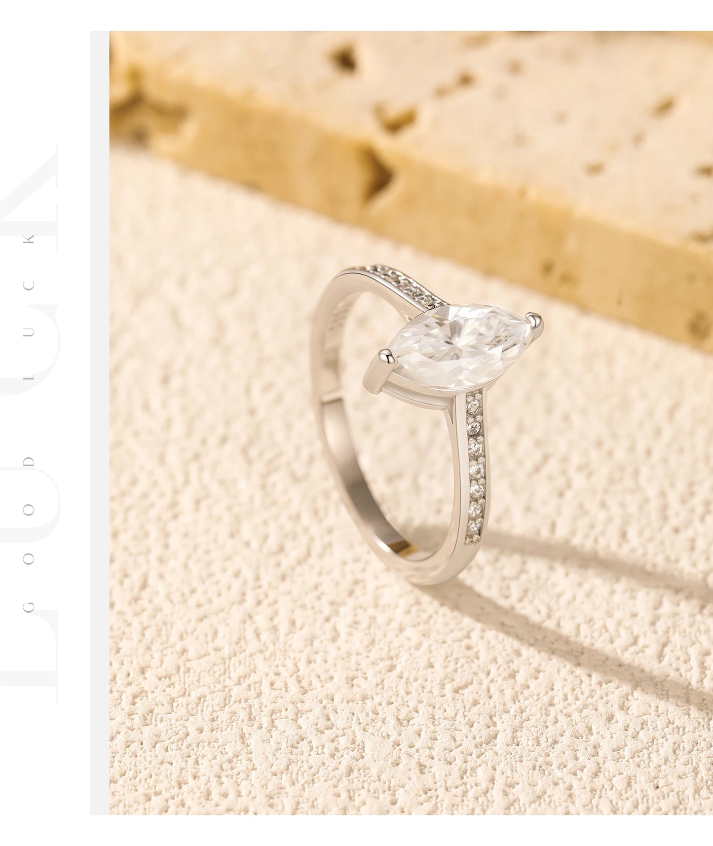 MODIAN Marquise Cut D Color Moissanite Finger Rings 925 Sterling Silver Exquisite Wedding Engagement Ring For Women Fine Jewelry